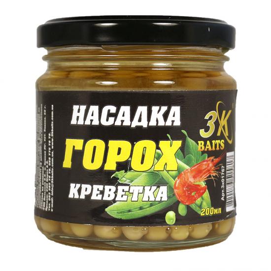 Насадка 3KBaits Горох Premium Креветка 200 мл (3KB1840) - фото 1 Насадка 3KBaits Горох Premium Креветка 200 мл (3KB1840) - фото 1