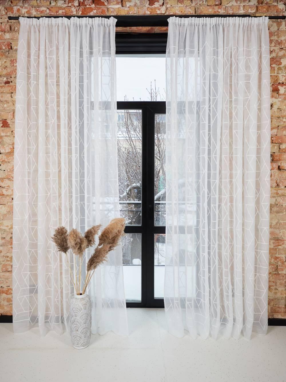 Гардины органза 2,5 м 2 шт. Белый (000105823)