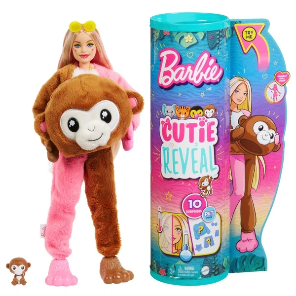 Лялька Barbie cutie reveal doll with monkey plush costume (1849432283)