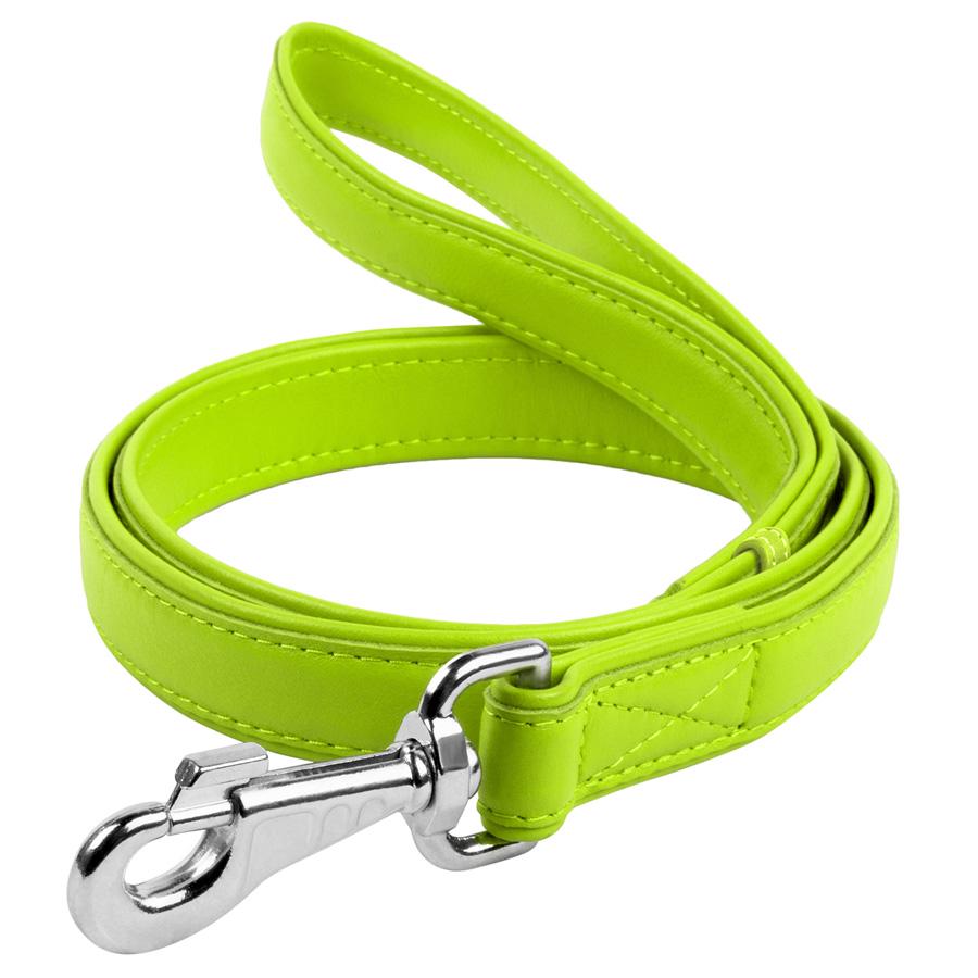 Поводок для собак кожаный Waudog Glamour 18 мм Д 122 см Green (33735)