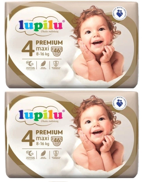 Подгузники детские Lupilu Premium Maxi 4 8-16 кг 92 шт. (43067557)