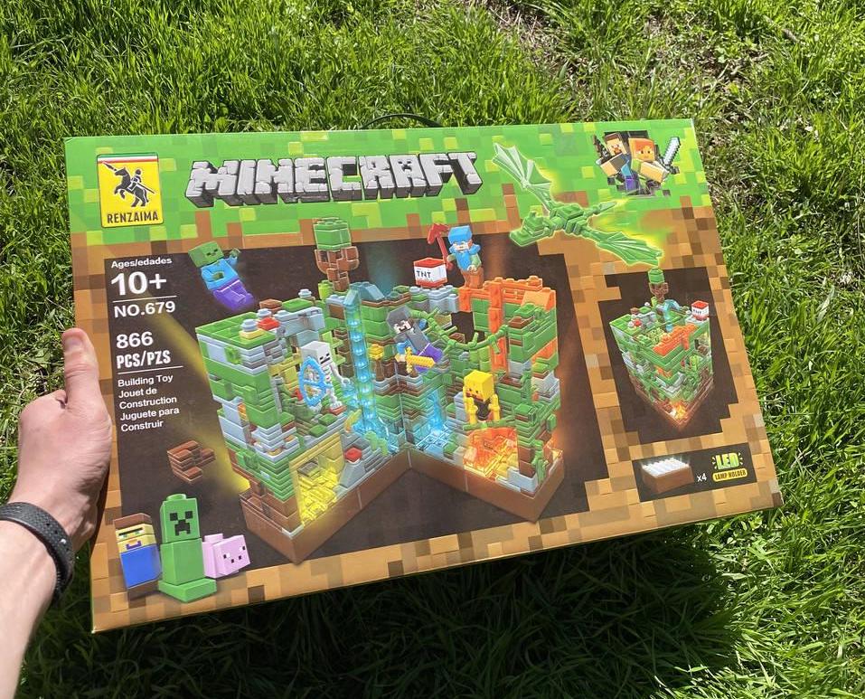 Конструктор Майнкрафт Битва в джунглях з Led підсвіткою 866 дет. - фото 2 Конструктор Майнкрафт Битва в джунглях з Led підсвіткою 866 дет. - фото 2