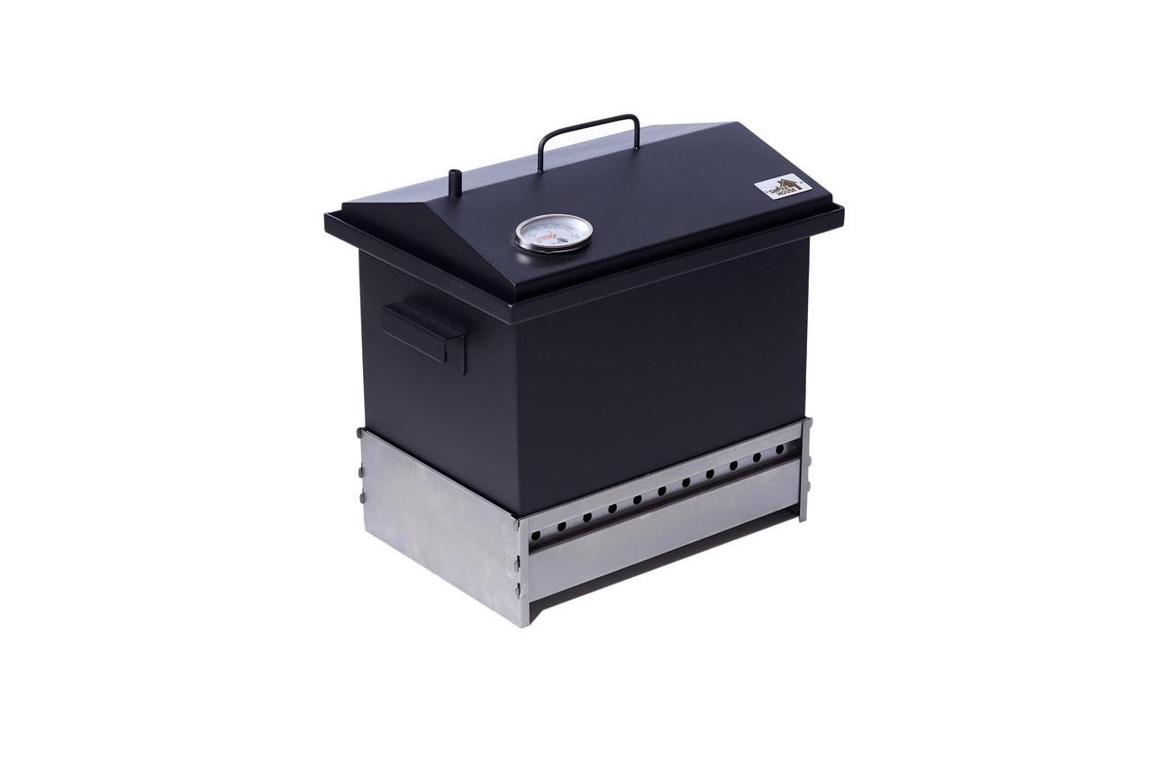 Коптильня з термометром та підставкою Smoke House M Thermo 400х300х320 мм до 4 кг (2689474073) Коптильня з термометром та підставкою Smoke House M Thermo 400х300х320 мм до 4 кг (2689474073)