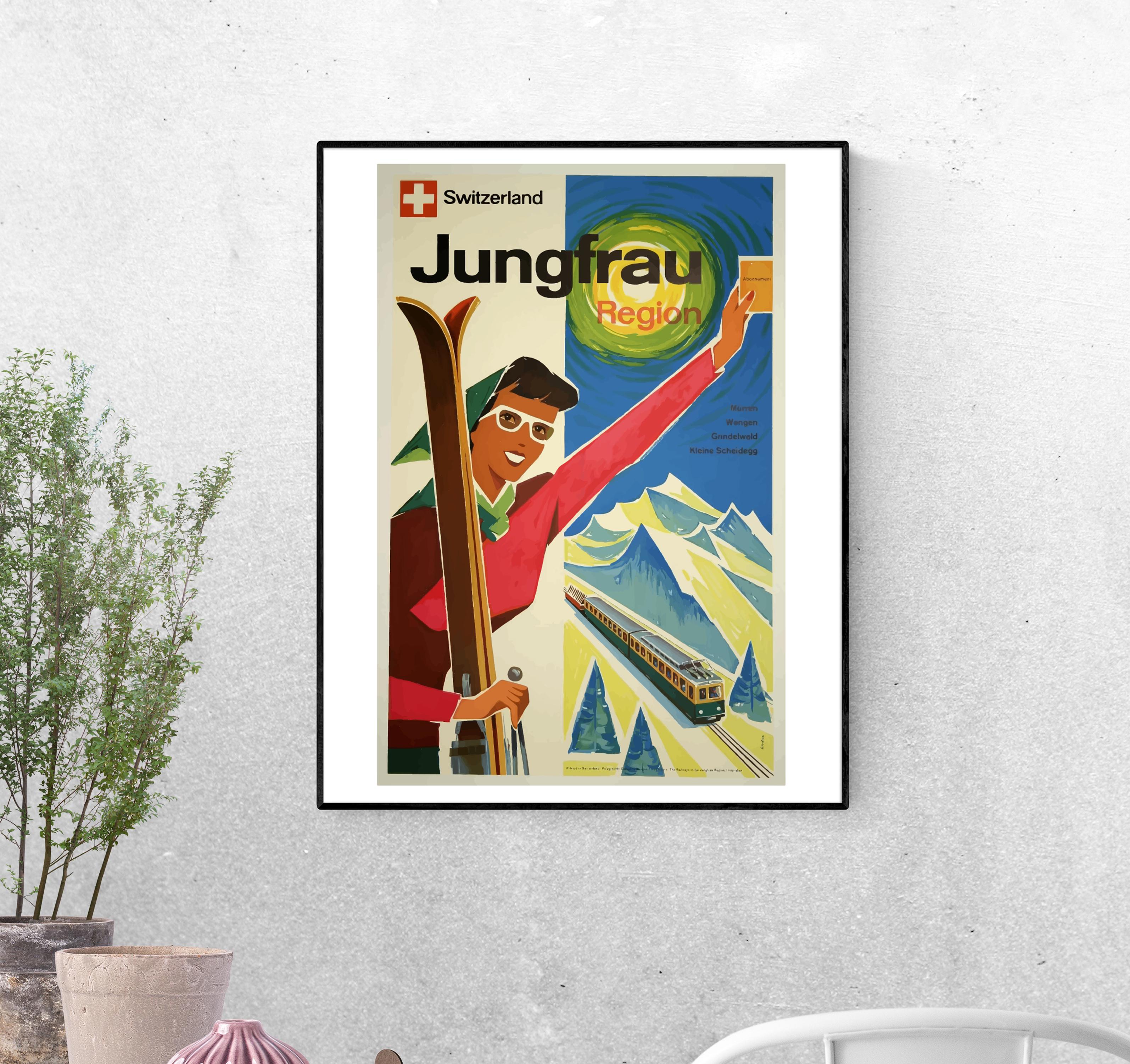 Тревел-постер Отдых на лыжах формат А-3