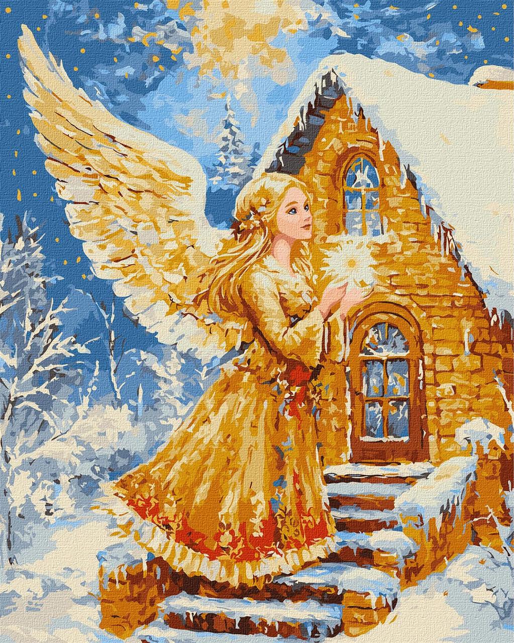 Картина за номерами Ideyka Крила світла з фарбами металік ангели 40х50 см