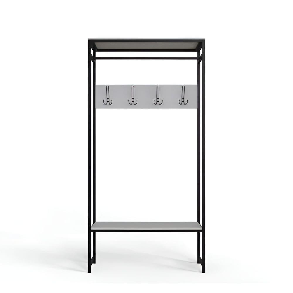 Вешалка модульная напольная Ferrum-decor Трелис 14 ДСП 16 мм 180x90x38 см Черный/Белый (FRD-104343) Вешалка модульная напольная Ferrum-decor Трелис 14 ДСП 16 мм 180x90x38 см Черный/Белый (FRD-104343)