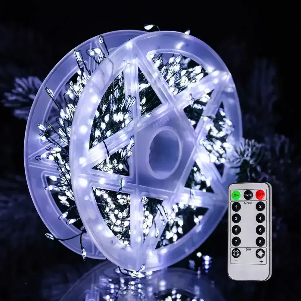 Гирлянда от сети Мишура 50 м 1500LED с пультом Холодный Белый (30874548) Гирлянда от сети Мишура 50 м 1500LED с пультом Холодный Белый (30874548)