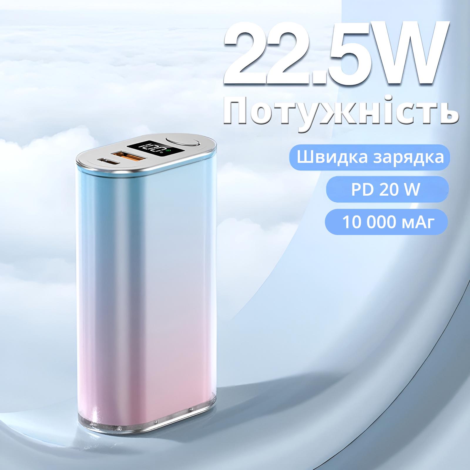 Акумулятор портативний 10 000 mAh Power Bank на 2 USB виходи зі швидкою зарядкою - фото 2