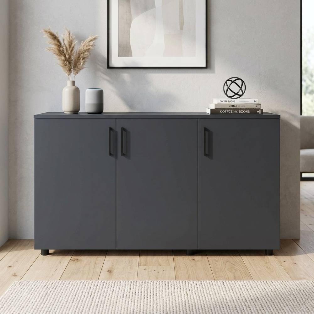 Комод Doros Торн 3 ДСП 135х51,6х80 см Антрацит (DRS-012097)