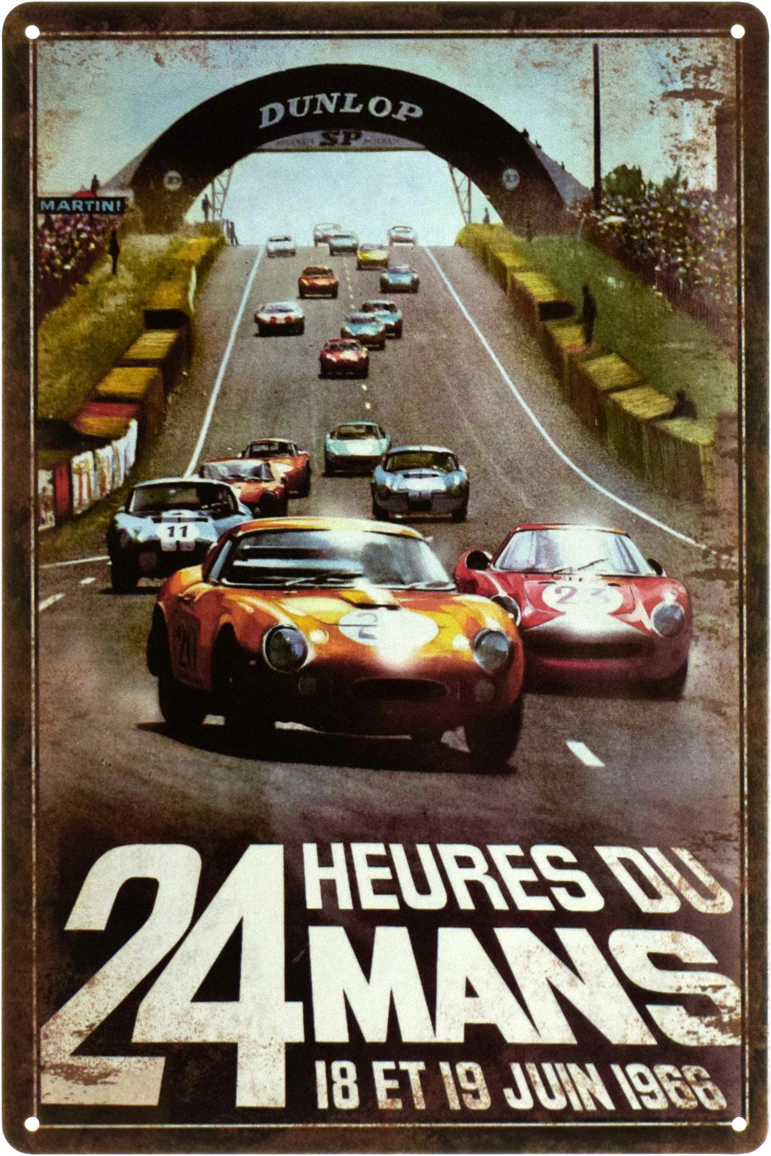 Металлическая табличка Le Mans 24H 1966 20x30 см