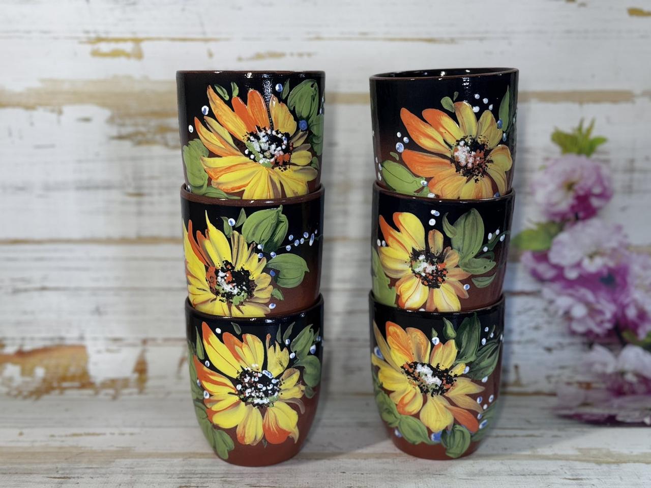 Стакан керамический Подсолнух с ручной росписью 300 мл (2703244792) - фото 3 Стакан керамический Подсолнух с ручной росписью 300 мл (2703244792) - фото 3