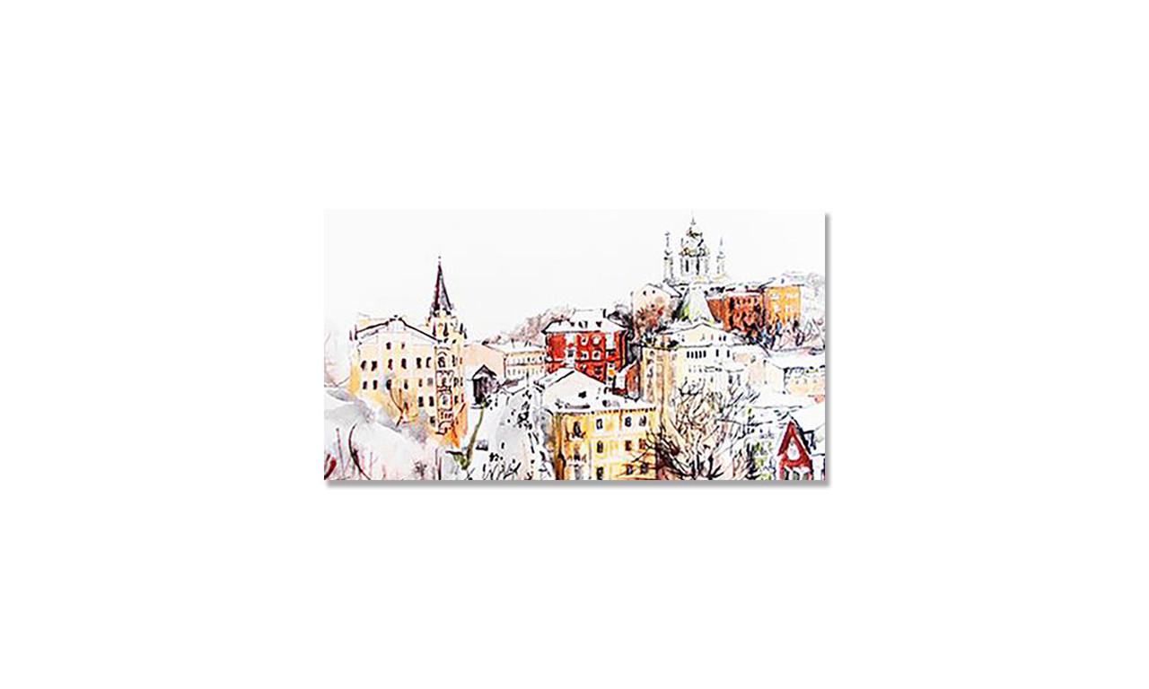 Наклейка виниловая на стол Zatarga Заснеженный город 650х1200 мм (1274514072)