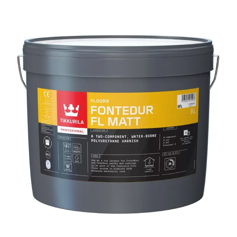 Лак для бетонної підлоги поліуретановий TIKKURILA Fontedur FL Matt 9 л