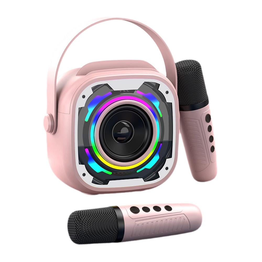 Караоке система детская беспроводная мини на два микрофона портативная с LED подсветкой Розовый (v11) Караоке система детская беспроводная мини на два микрофона портативная с LED подсветкой Розовый (v11)