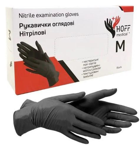 Рукавички HOFF Medical нітрилові неопудрені 100 шт. M Чорний - фото 1 Рукавички HOFF Medical нітрилові неопудрені 100 шт. M Чорний - фото 1