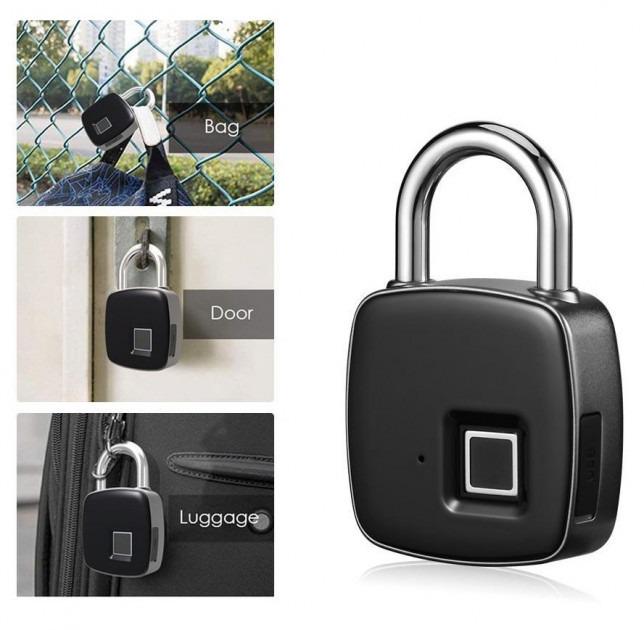 Замок навесной со сканером отпечатка пальца IP 65 и USB зарядкой (0eee9626) - фото 3