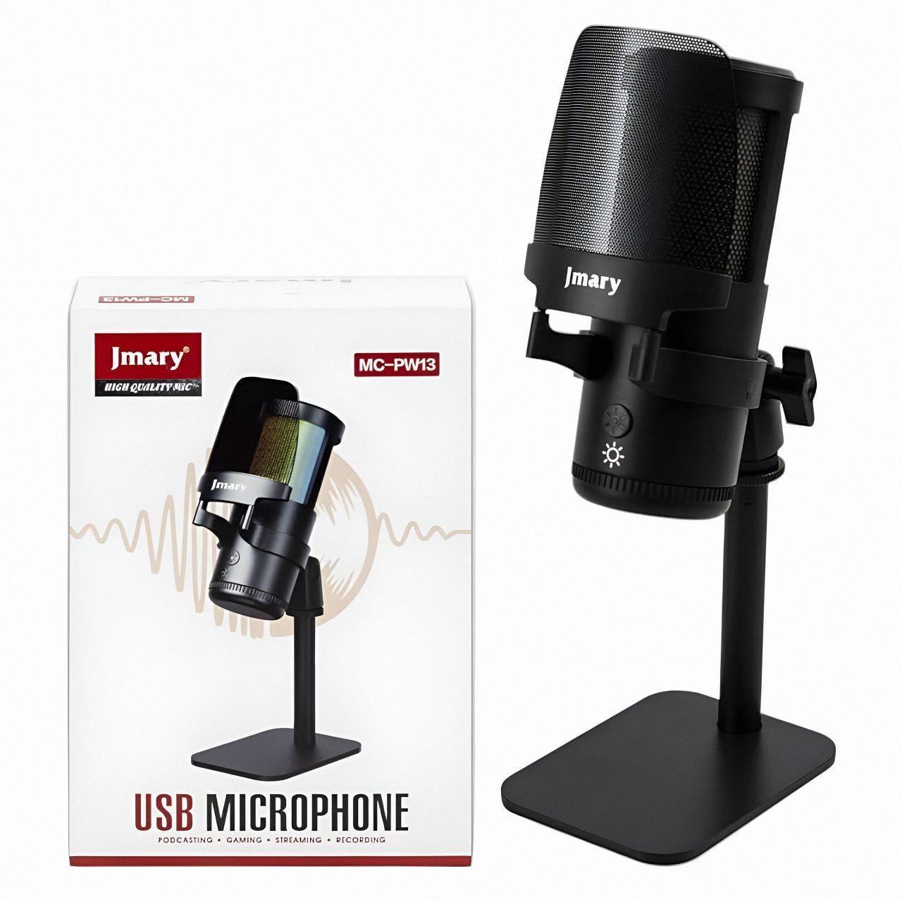 Микрофон USB Jmary MC-PW13 для записи и стриминга с кардиоидной направленностью (25792476)