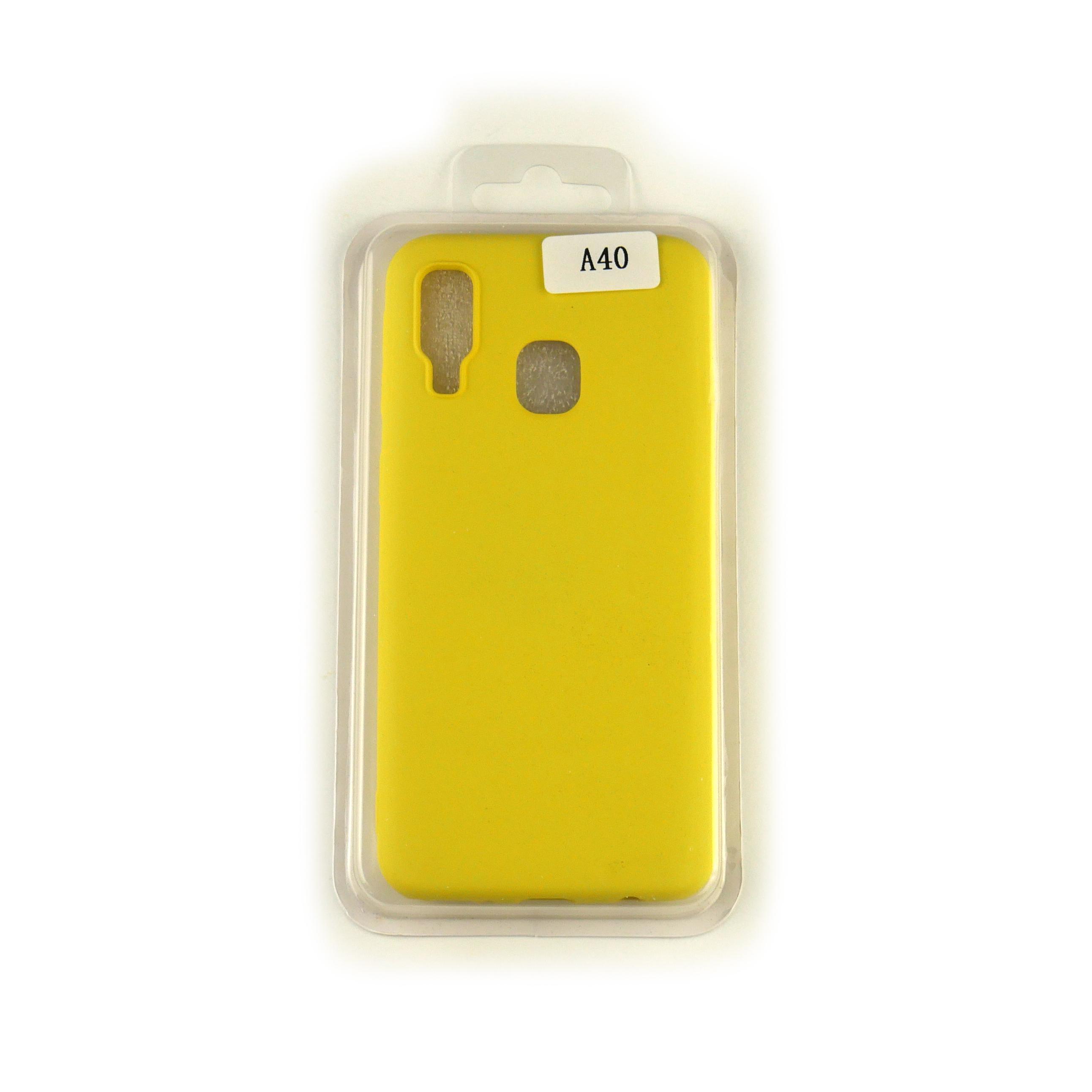 Чехол Silicone Case Full Cover Samsung A40 Желтый