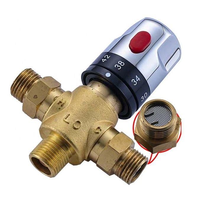 Смеситель для автоматической регулировки температуры воды в кране с термостатической головкой 1/2" (1563) Смеситель для автоматической регулировки температуры воды в кране с термостатической головкой 1/2" (1563)