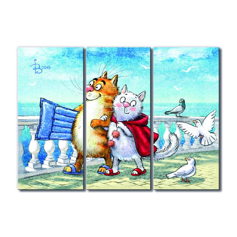 Модульная картина Курорт 3 модуля 90x135 см