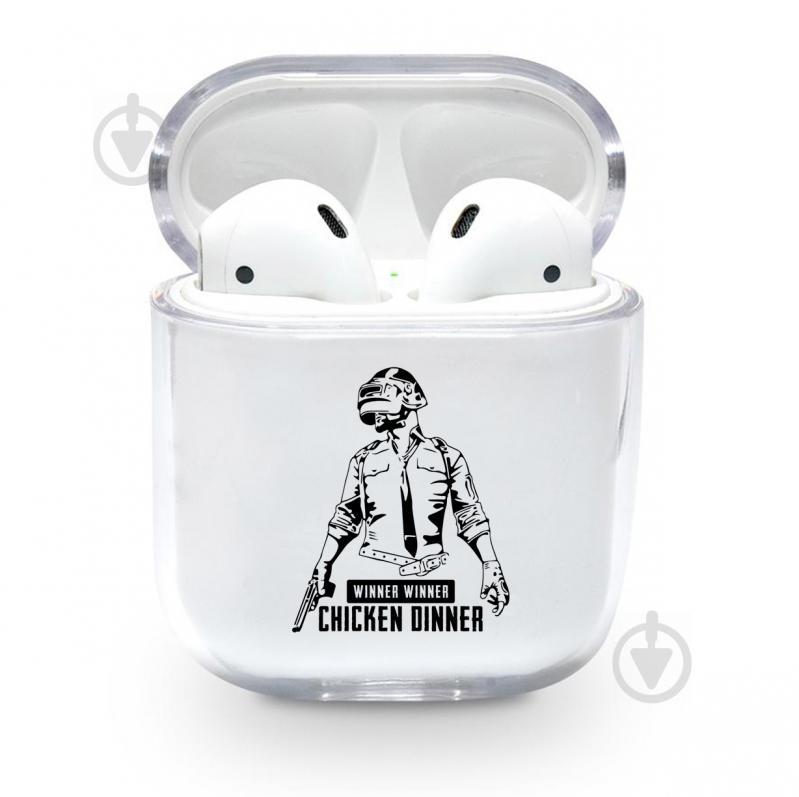 Прозрачный силиконовый чехол Apple AirPods с рисунком - Победитель (KAP1115)