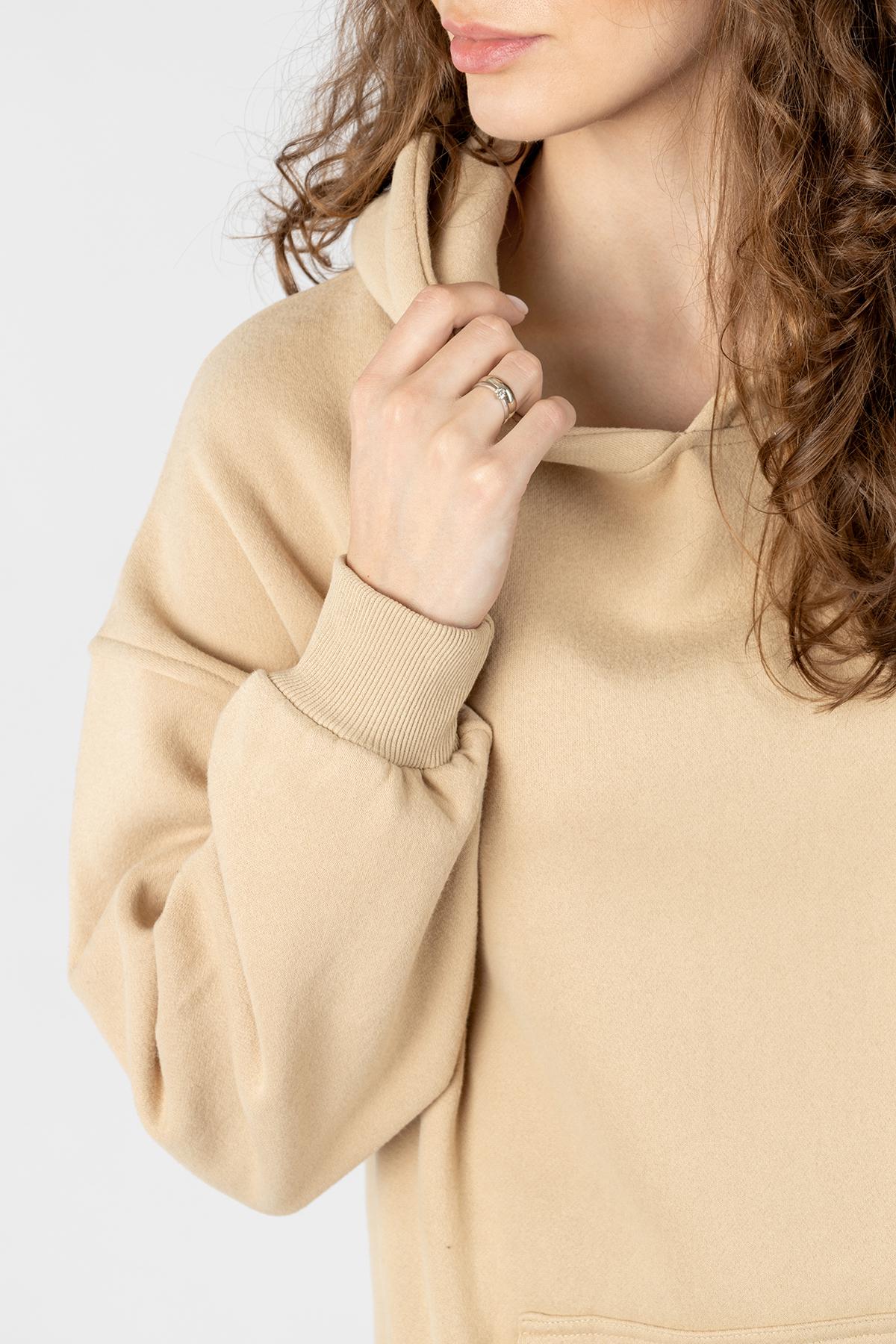 Худи женское ЦБ-00224063 р. 46 Бежевый (SKT000918890) - фото 2 Худи женское ЦБ-00224063 р. 46 Бежевый (SKT000918890) - фото 2