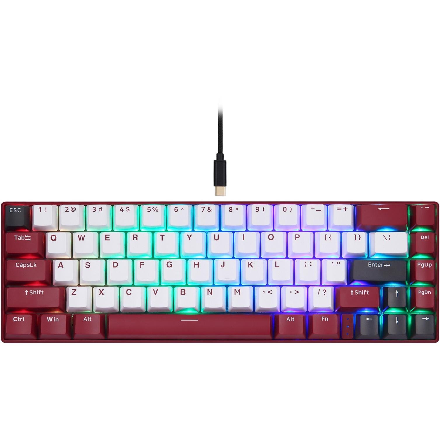 Клавиатура механическая Motospeed BK67 Longhua Blue Switch Bluetooth/USB RGB подсветка красная (626309)