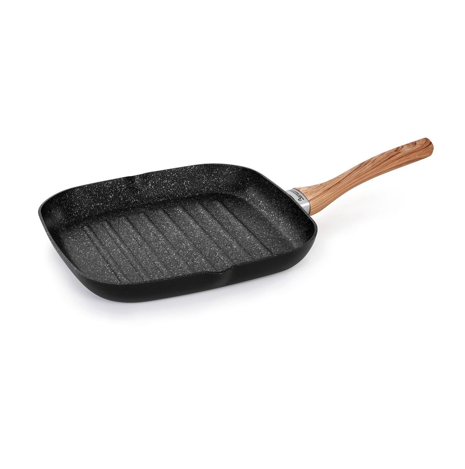Сковородка гриль Barazzoni Granitica Extra Induction Eco Legno 28х28 см (8551540282825)