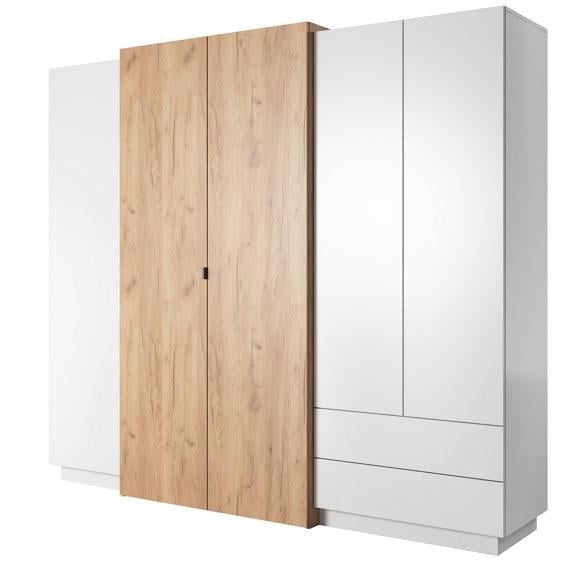 Шкаф для одежды Perfect Home 3D 4D2S/230 4-дверный Белый/Дуб крафт золотой (PFH-091047) Шкаф для одежды Perfect Home 3D 4D2S/230 4-дверный Белый/Дуб крафт золотой (PFH-091047)