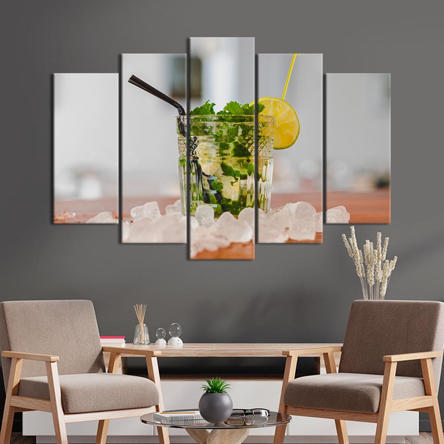 Настенний декор Мятно-лимонный коктейль Мохито 112x68 см (A489-5)