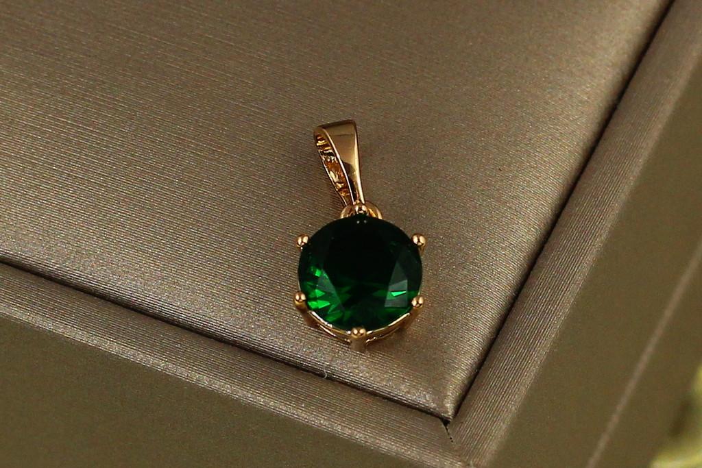 Кулон Xuping Jewelry камень зеленый на шесть креплений 8 мм Золотистый (2356945868)