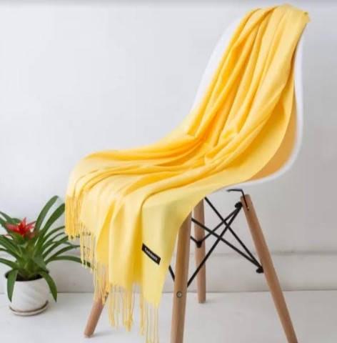 Шарф палантин Cashmere 200х70 см Лимонний (4673932L) - фото 5 Шарф палантин Cashmere 200х70 см Лимонний (4673932L) - фото 5