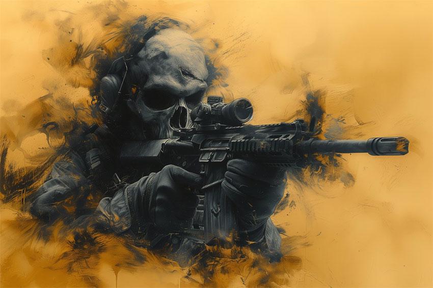 Прапор Нестримний воїн прапорна сітка 210х135 см Жовтий (14145-3)