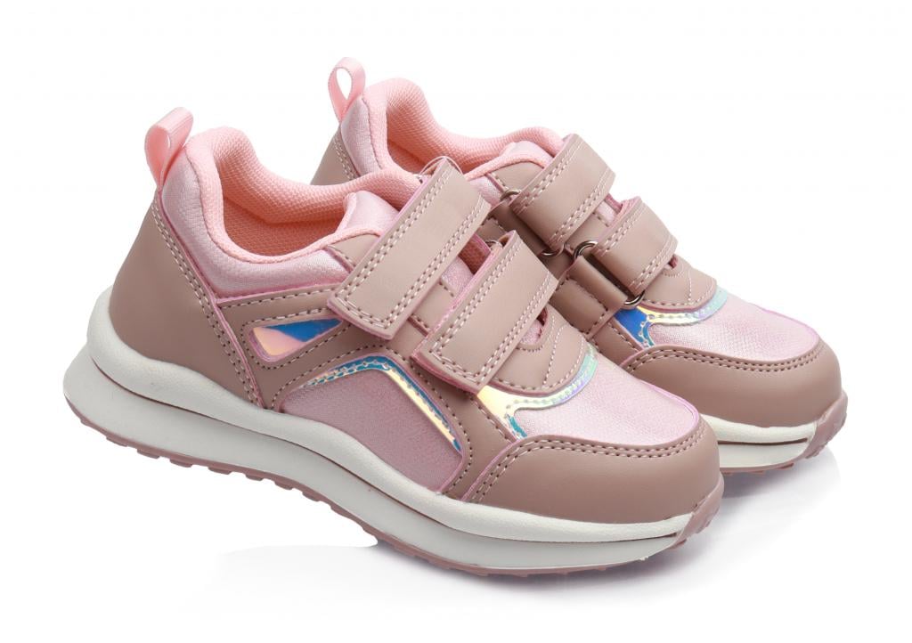 Кроссовки для девочек из экокожи р. 24 Розовый (3161)