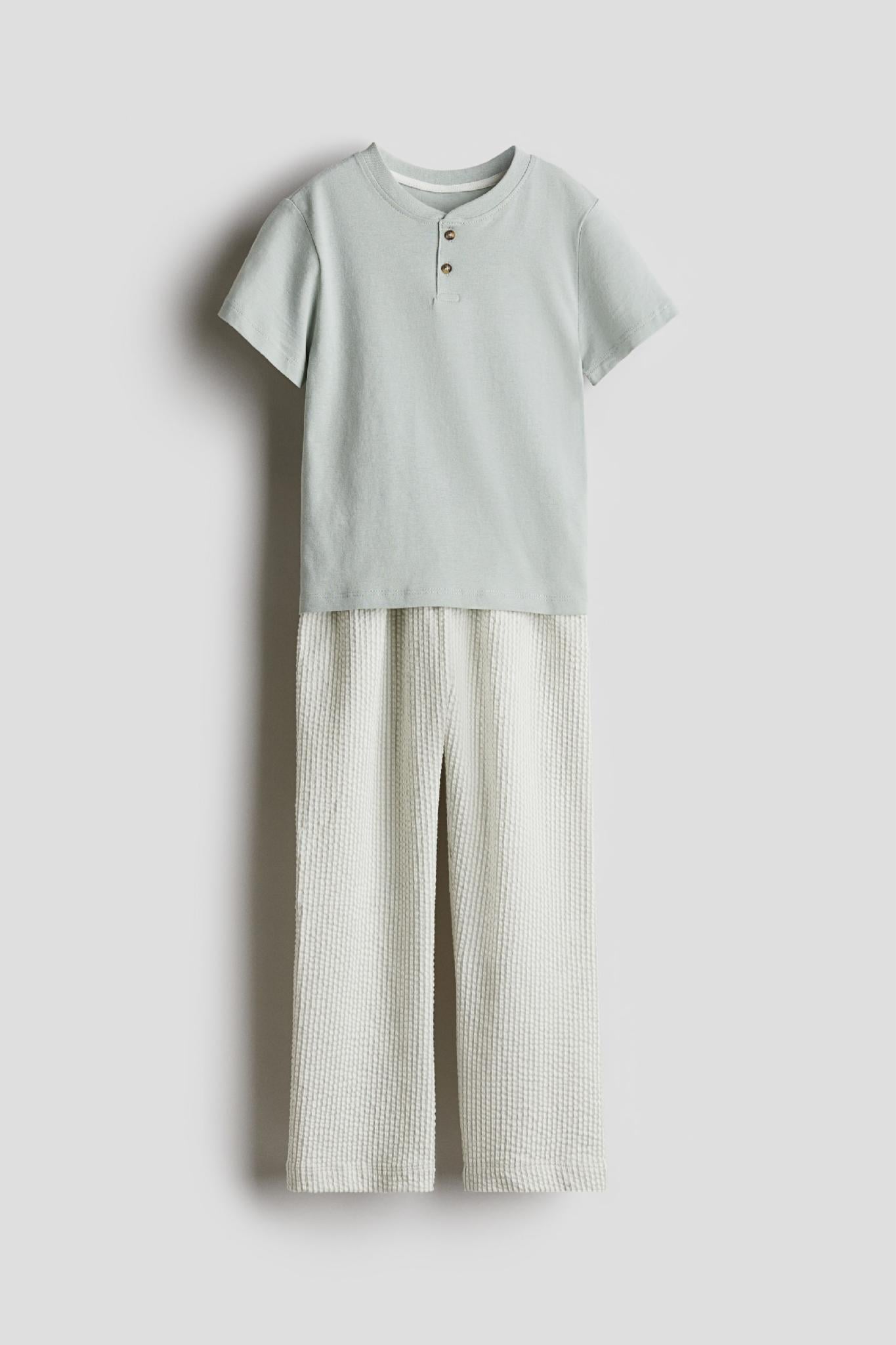 Брюки H&M Полоски 122-128 см Оливковый (1265627ОА)