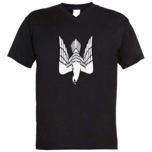 Футболка мужская с V-образным вырезом Герб-сокол L Черный (220774-2-34174-L)