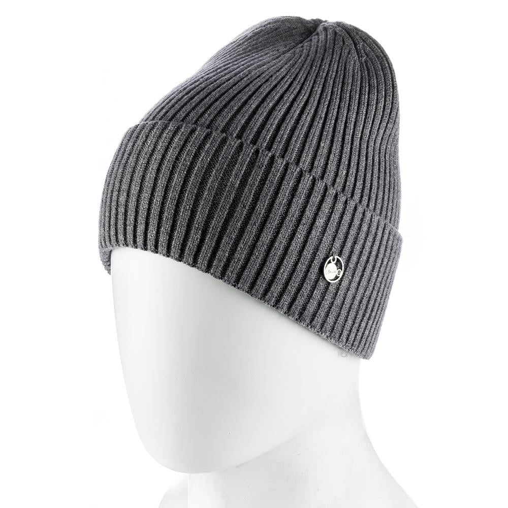 Шапка женская луковичка из вискозы с отворотом одинарной вязки Atrics WH921 One size Зола (286953)