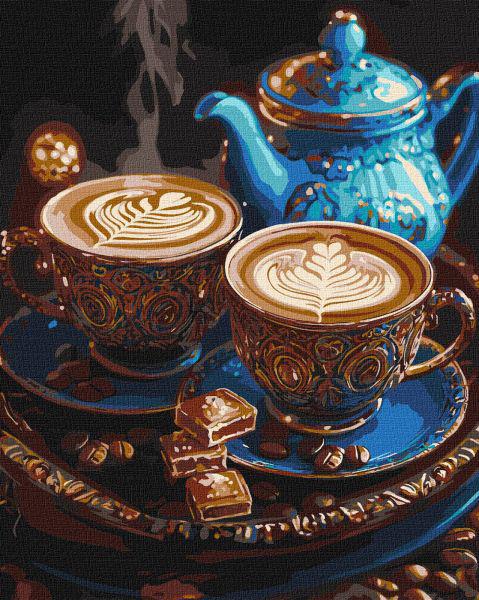 Картина по номерам Ideyka Мелодия кофе с красками металлик extra 40x50 см (Id-KHO5715)