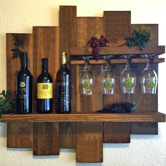 Полка для вина настенная из дерева Ругаса Терракот (ПНК-027332)