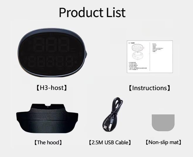 GPS-спидометр цифровой автомобильный HUD H3 - фото 7 GPS-спидометр цифровой автомобильный HUD H3 - фото 7