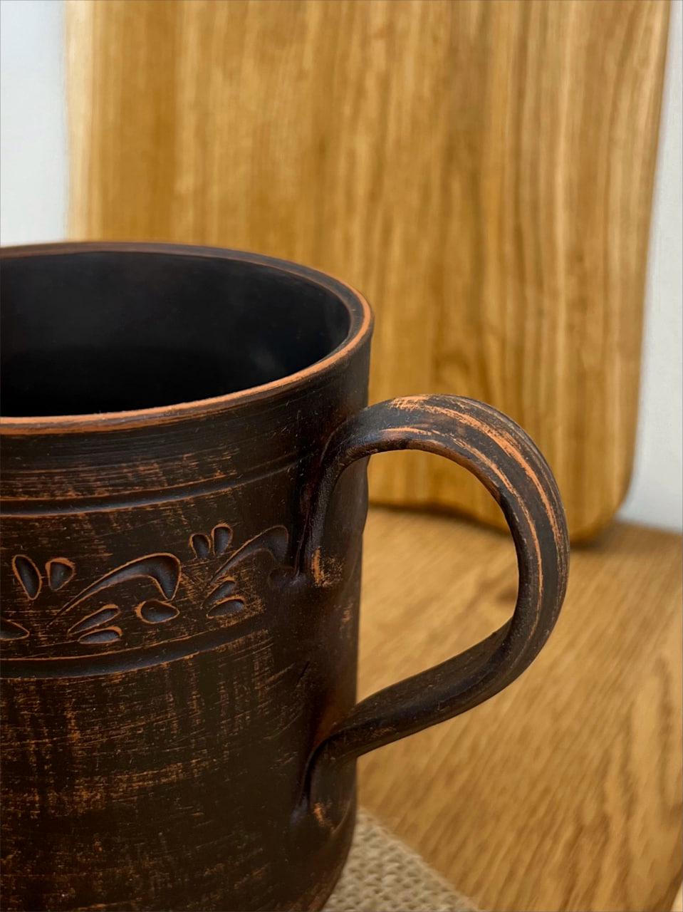 Кружка пивная керамическая глиняная резная декор 1 л (3000-4) - фото 2 Кружка пивная керамическая глиняная резная декор 1 л (3000-4) - фото 2