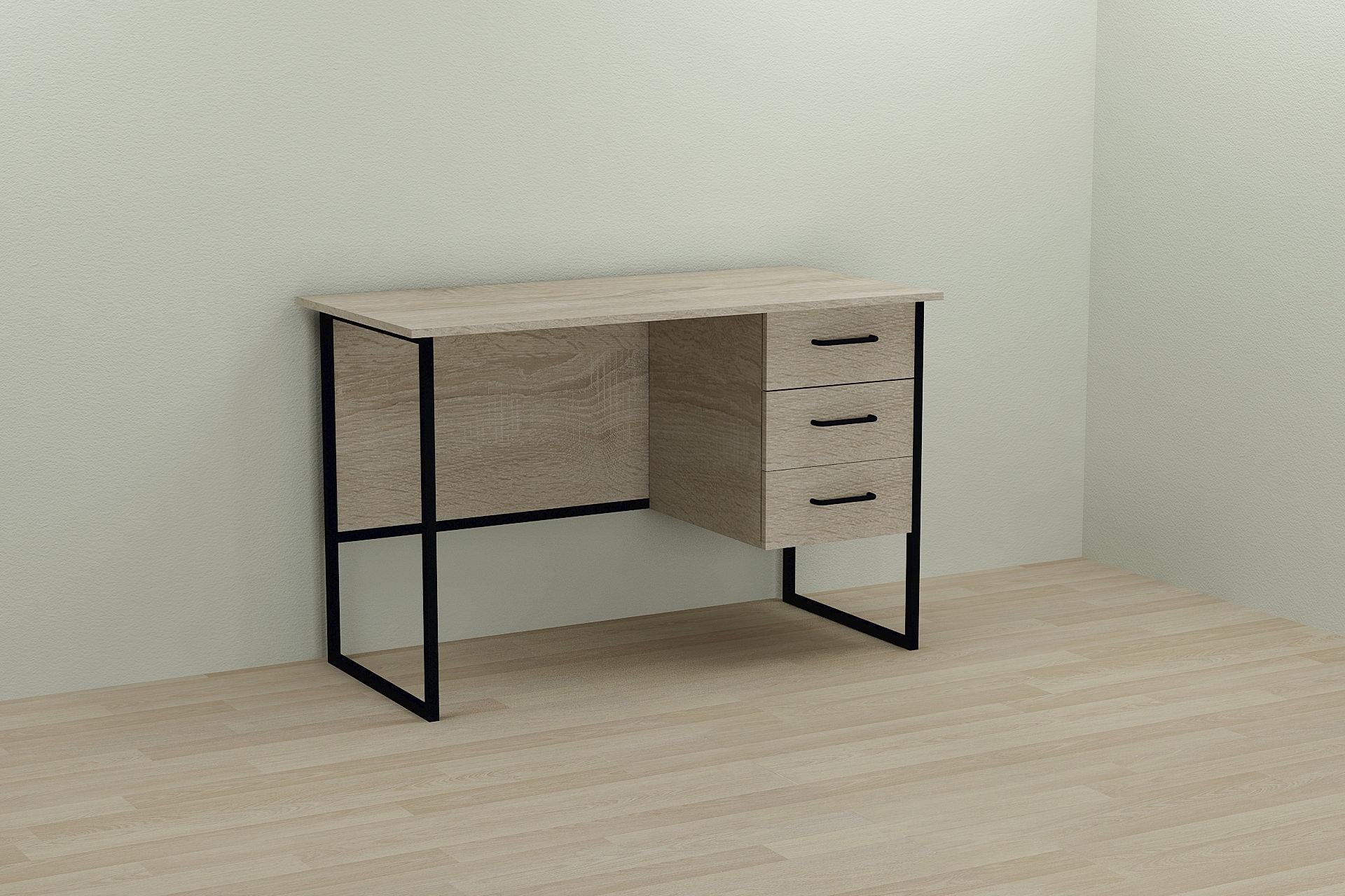 Компьютерный стол Ferrum-decor Гарри ДСП 16 мм 75x120x70 см Черный/Дуб Сонома (FRD-103552)