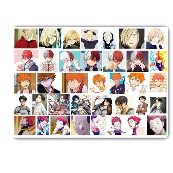 Стикеры наклейки аниме Парни Хината Юри Шото Леви Хисока А4 (stik_142)