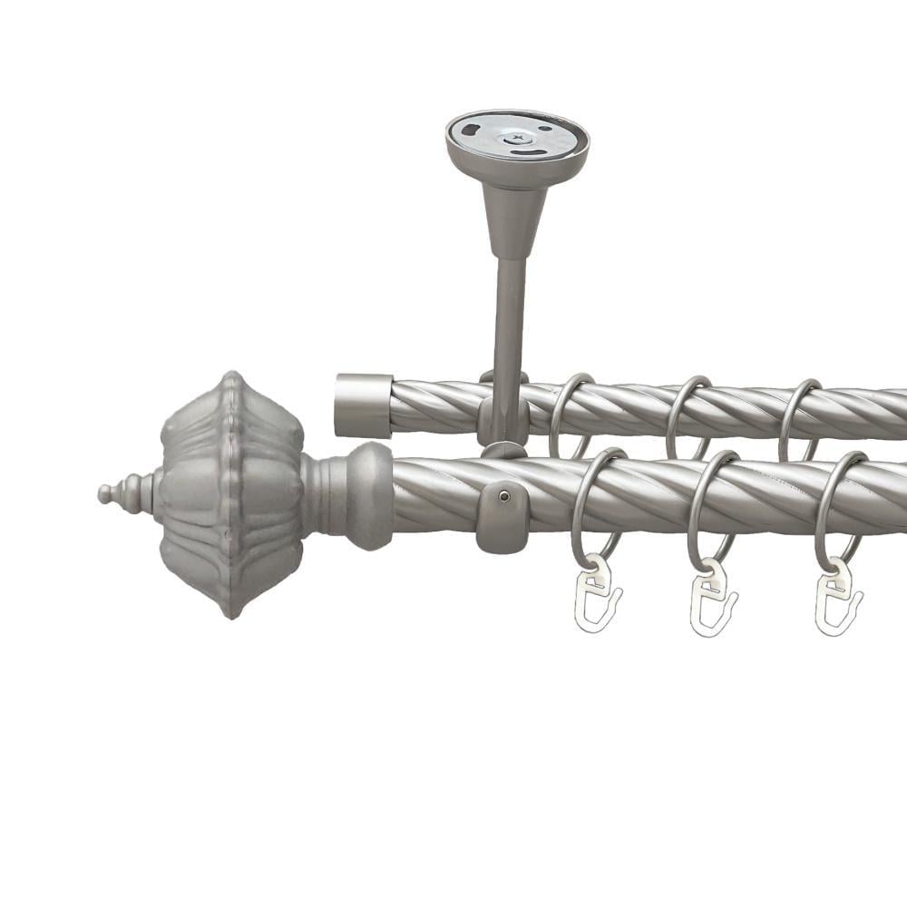 Карниз металлический Orvit Шато двухрядный открытый к потолку/скрученная труба/кольцо металлическое Сатин 25/19 мм 300 см (00-00024285)