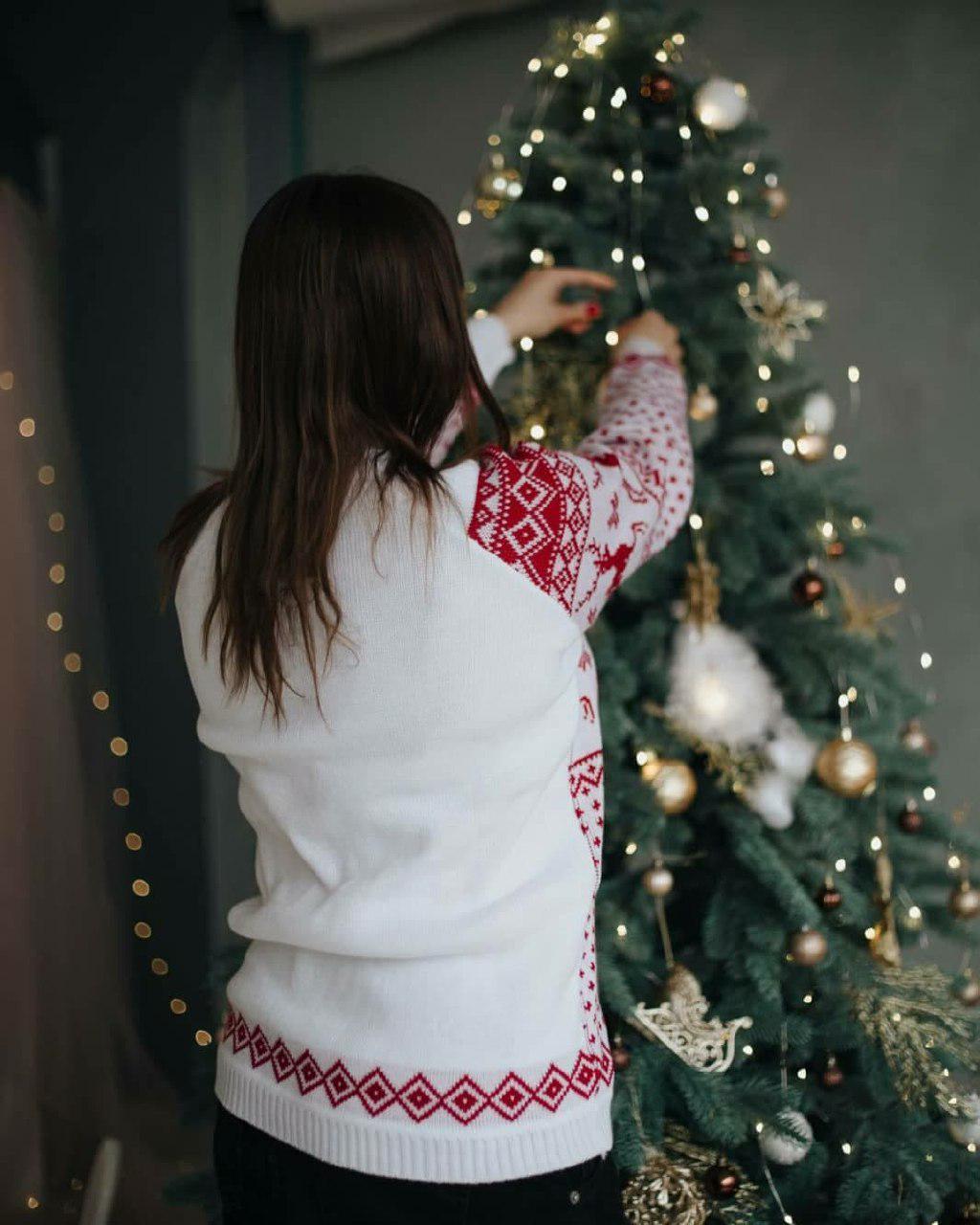 Светр-гольф новорічний жіночий Вишиваночка р. 42 Білий (2083) - фото 2 Светр-гольф новорічний жіночий Вишиваночка р. 42 Білий (2083) - фото 2