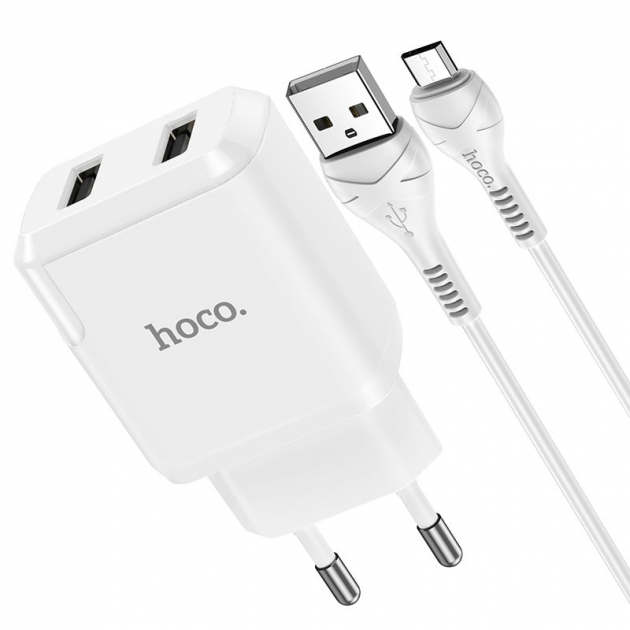 Зарядное устройство Hoco Micro USB Speedy dual port charger set N7 2USB, 5 V 2,1 A White (537635) Зарядное устройство Hoco Micro USB Speedy dual port charger set N7 2USB, 5 V 2,1 A White (537635)