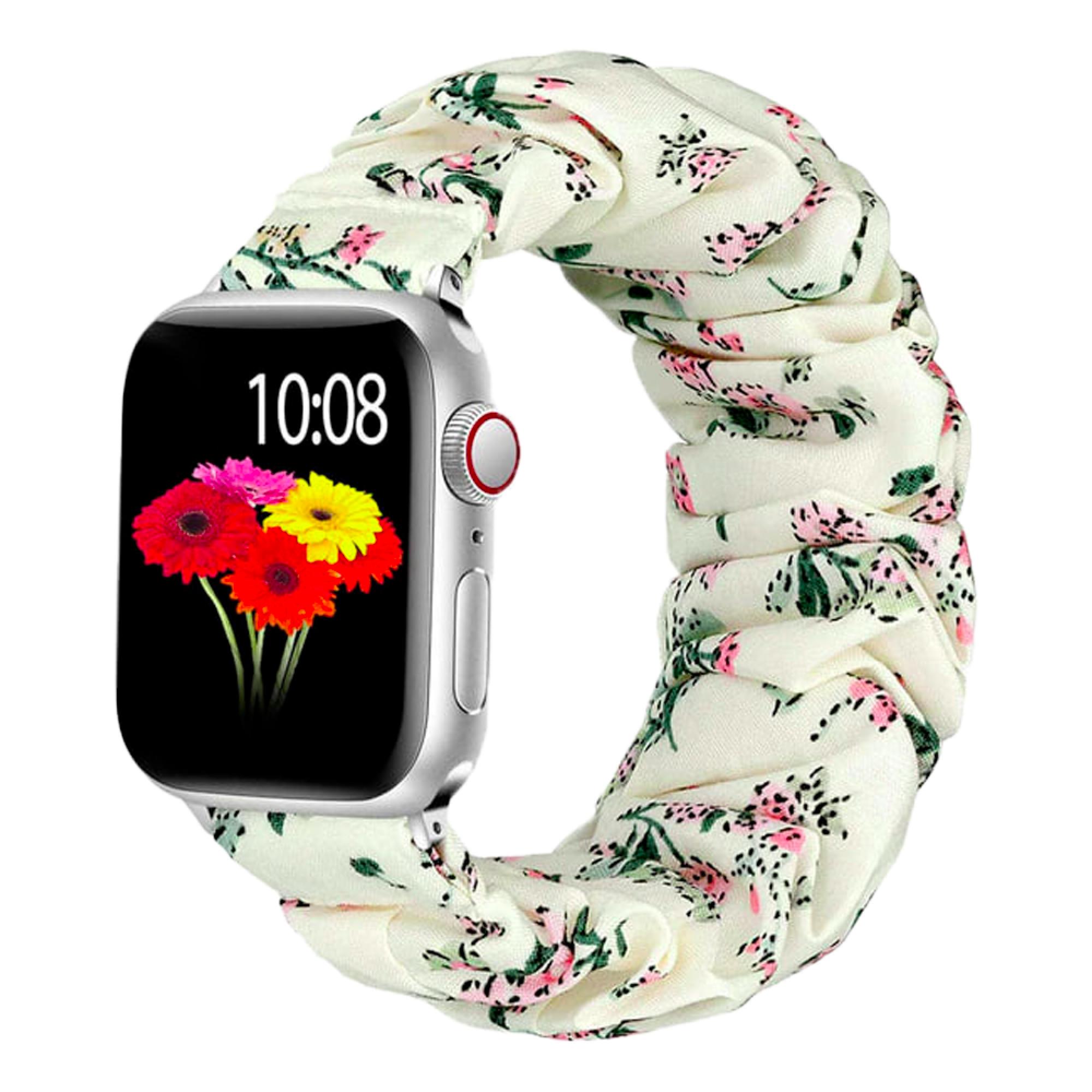 Ремінець резинка для Apple Watch 45 мм Milk Platinum Flower (13961205)