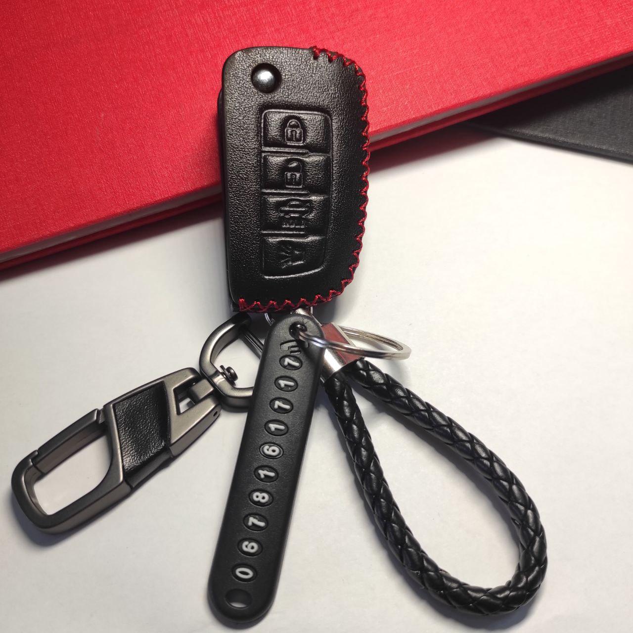 Чехол кожаный для Nissan Rogue Qashqai J11 Pulsar C13 Juke F15 X-Trail T32 Micra 4 кнопки с номером телефона