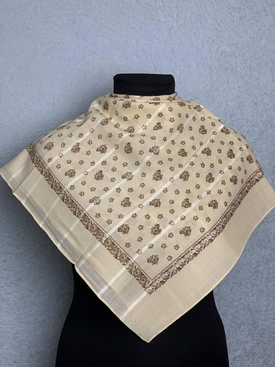 Платок шерстяной Мелкие цветы Желтый (29439541)