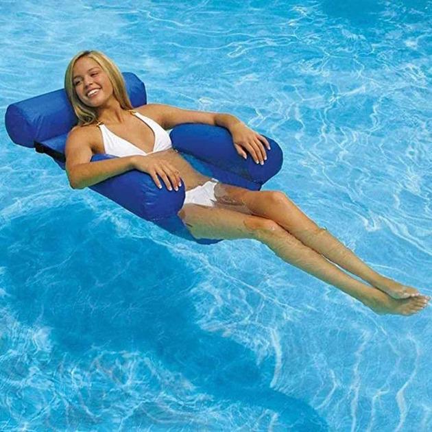Матрац надувний складаний плаваючий стілець Swimming Pool Float Chair Синій (NYK-11940) - фото 6 Матрац надувний складаний плаваючий стілець Swimming Pool Float Chair Синій (NYK-11940) - фото 6